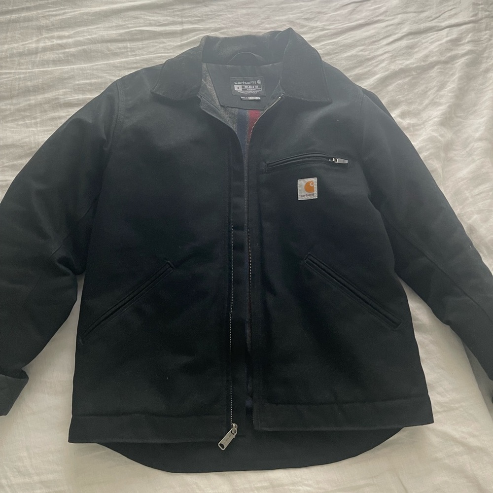 Carhartt mens Relaxed Fit Duck Blanket-lined Detroit Jacket Work - Black